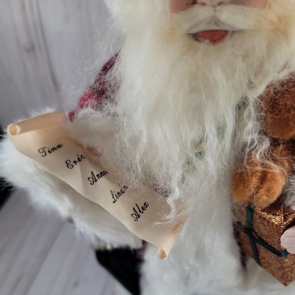 Traditions 16" Cloth and Porcelain Santa Centerpiece Holiday Decor - Picture 3 of 9